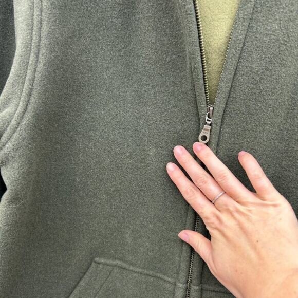 Woolrich Green Zip Up Long Length Wool Hooded Winter Coat Jacket Medium - Picture 9 of 9